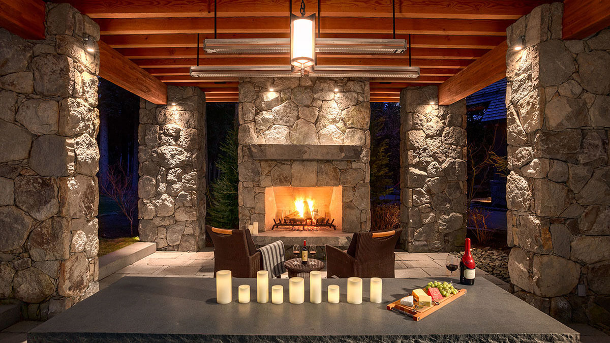 Whistler Estate, Exterior Fireplace | Vancouver luxury real estate | Harvey Kardos | Finest Residences
