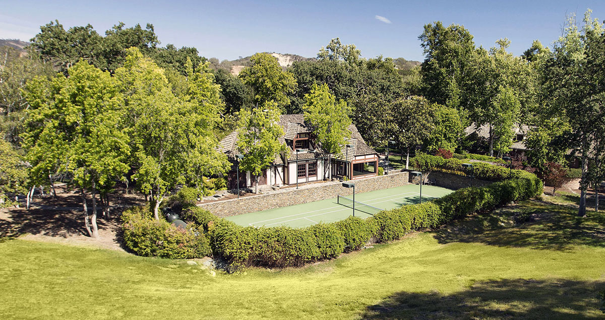 Neverland, the iconic Sycamore Valley Ranch | The Tennis Court | Presented by Suzanne Perkins, Compass | Finest Residences