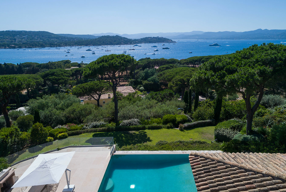 Luxury Property in Les Parcs de Saint Tropez, Côte d'Azur, France • View From the High Ground Floor Terrace | Listed by Bernard Corcos, CEO of Finest International | FINEST RESIDENCES