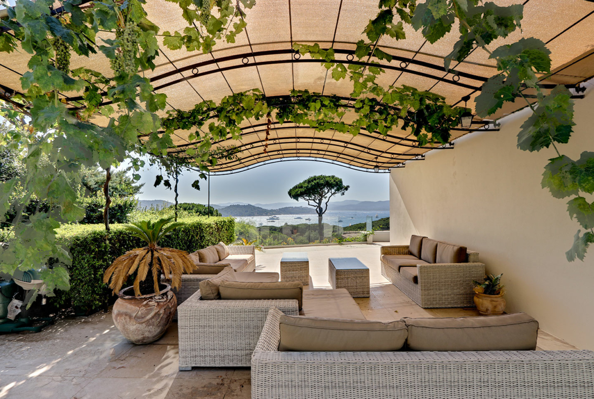 Luxury Property in Les Parcs de Saint Tropez, Côte d'Azur, France • A View From a Pergola | Listed by Bernard Corcos, CEO of Finest International | FINEST RESIDENCES