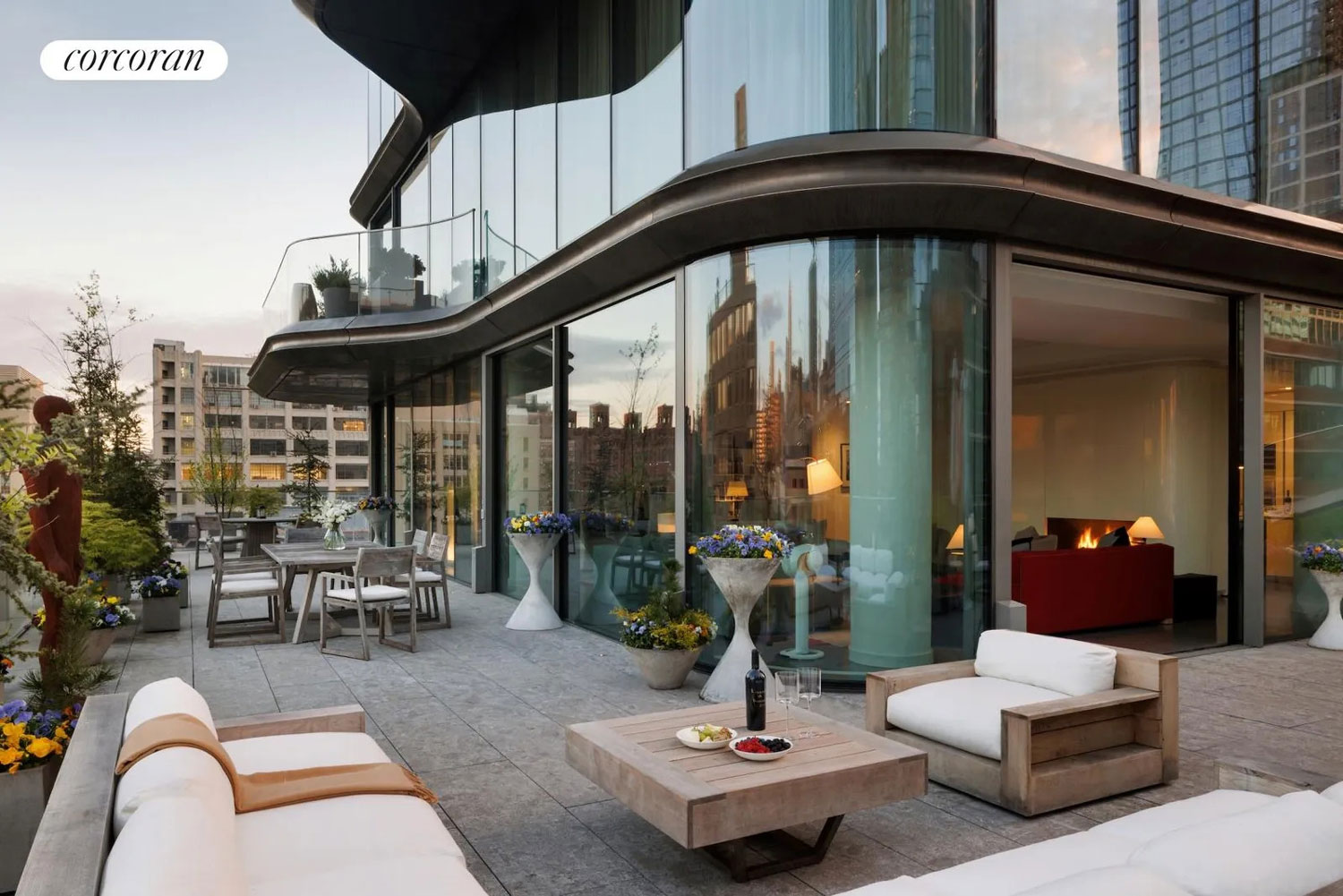 Zaha Hadid Iconic Residence, 520 West 28th Street, Chelsea, New York • The Terrace | Corcoran • Finest Residences