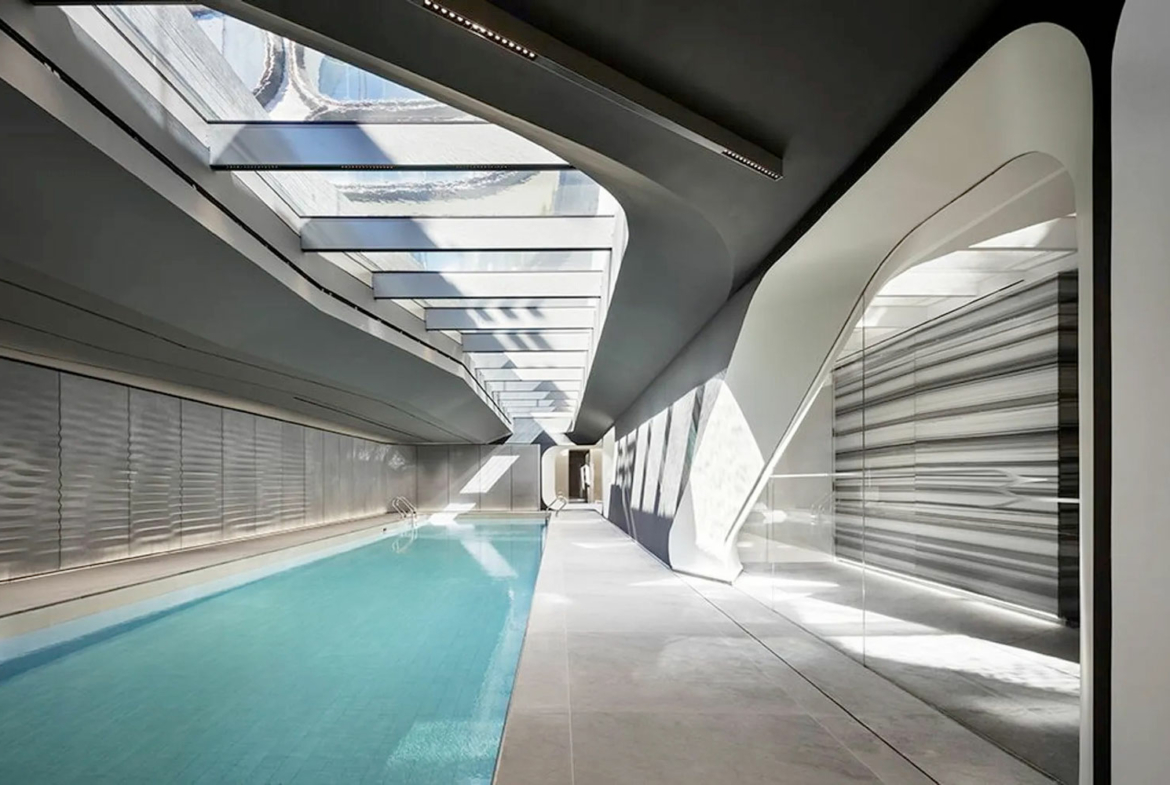 Zaha Hadid Iconic Residence, 520 West 28th Street, Chelsea, New York • Swimming Pool | Corcoran • Finest Residences