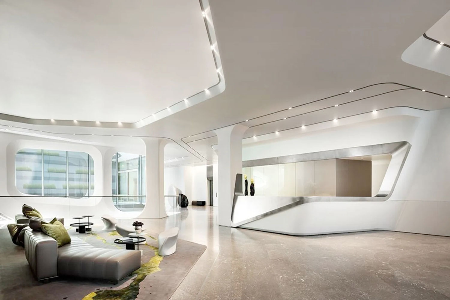 Zaha Hadid Iconic Residence, 520 West 28th Street, Chelsea, New York • Building Lobby | Corcoran • Finest Residences