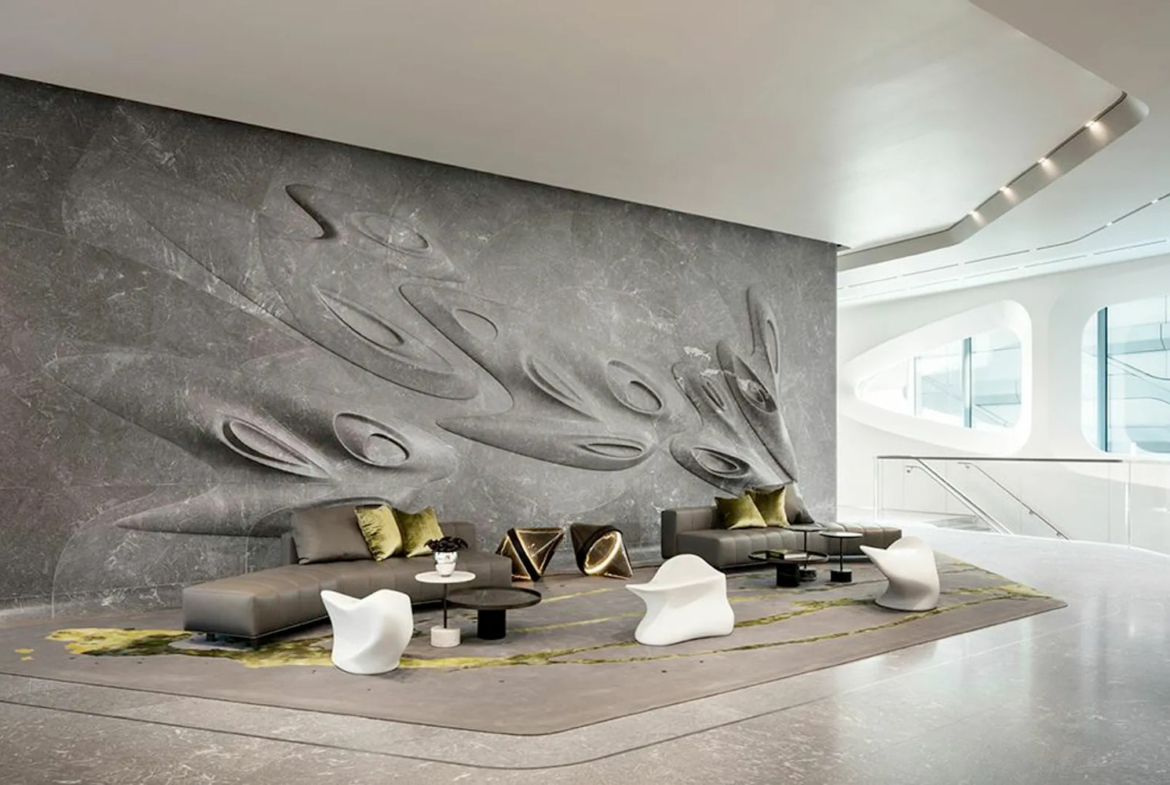 Zaha Hadid Iconic Residence, 520 West 28th Street, Chelsea, New York • Building Lobby | Corcoran • Finest Residences