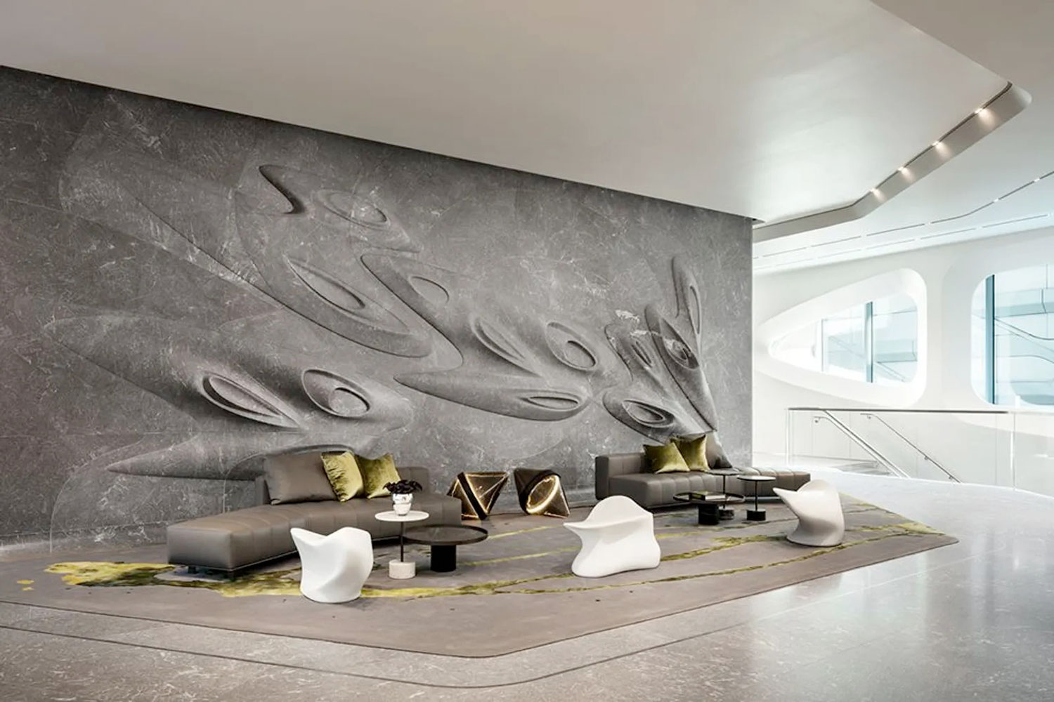 Zaha Hadid Iconic Residence, 520 West 28th Street, Chelsea, New York • Building Lobby | Corcoran • Finest Residences