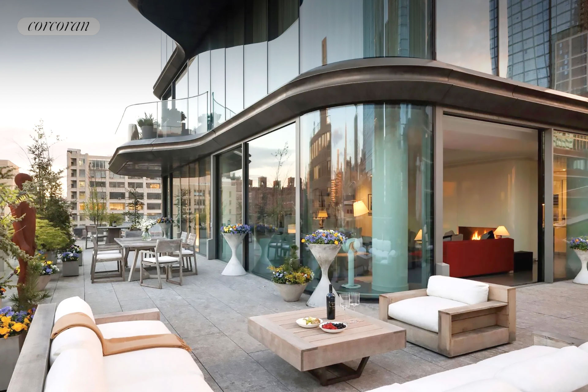 Zaha Hadid Iconic Residence, 520 West 28th Street, Chelsea, New York • The Terrace | Corcoran • Finest Residences